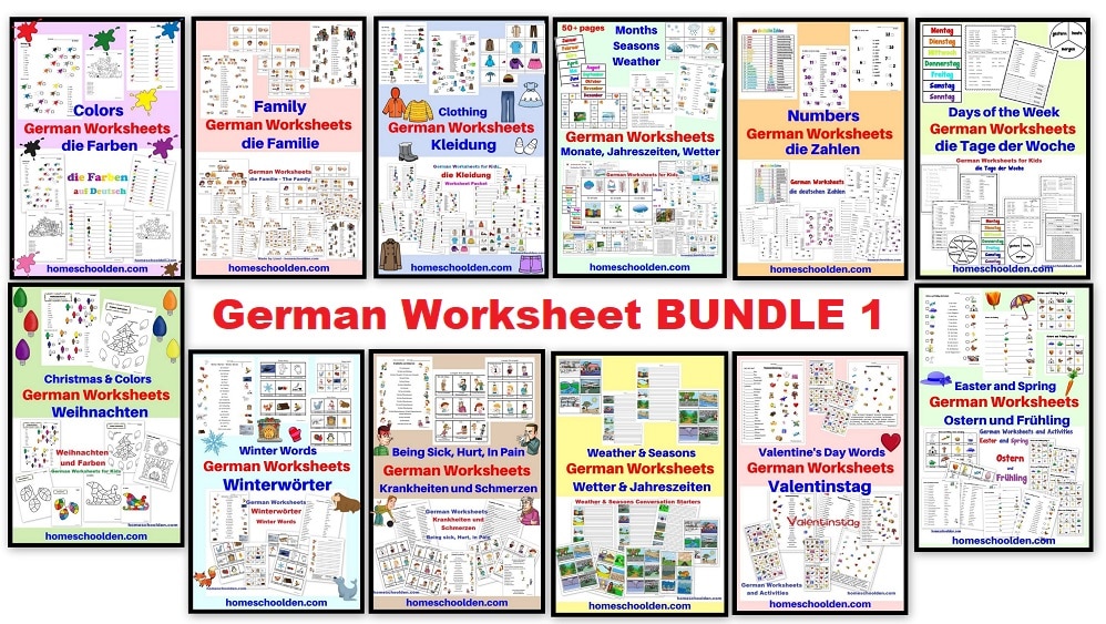 German Worksheet BUNDLE 1