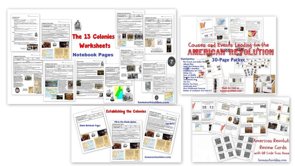 13 Colonies Worksheets