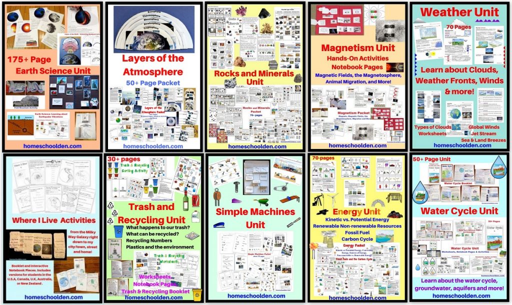 Earth Science Unit, Layers of the Atmosphere, Rocks and Minerals, Weather, Simple Machines, Energy and more 